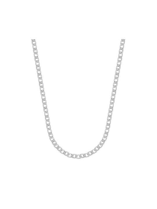 Kiriakos Gofas White Gold Chain Neck 9K Thin Thickness 1.95mm and Length 70cm