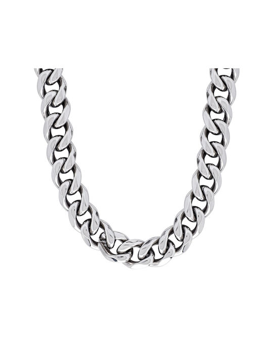 Kiriakos Gofas Chain Neck made of Steel Wide Thickness 10.55mm and Length 60cm