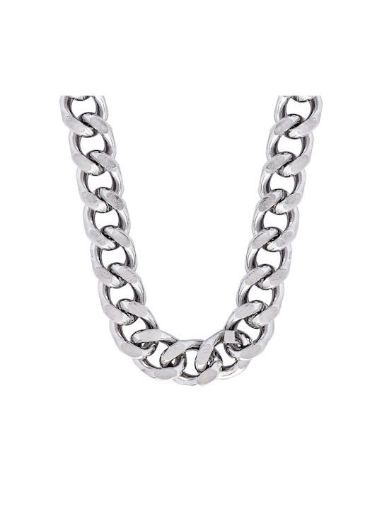 Kiriakos Gofas Chain Neck made of Steel Wide Thickness 6.3mm and Length 60cm