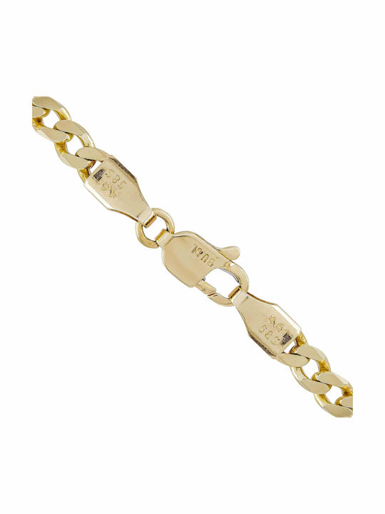 Kiriakos Gofas Χρυσή Αλυσίδα Λαιμού 14Κ Λεπτή Πάχους 4.5mm και Μήκους 50cm