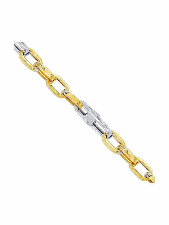 Kiriakos Gofas Two-tone Chain Neck made of Gold 14K Thin Thickness 5.6mm and Length 60cm