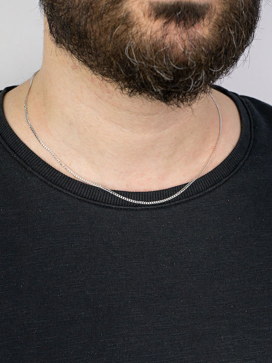 Kiriakos Gofas White Gold Chain Neck 9K Thin Thickness 1.95mm