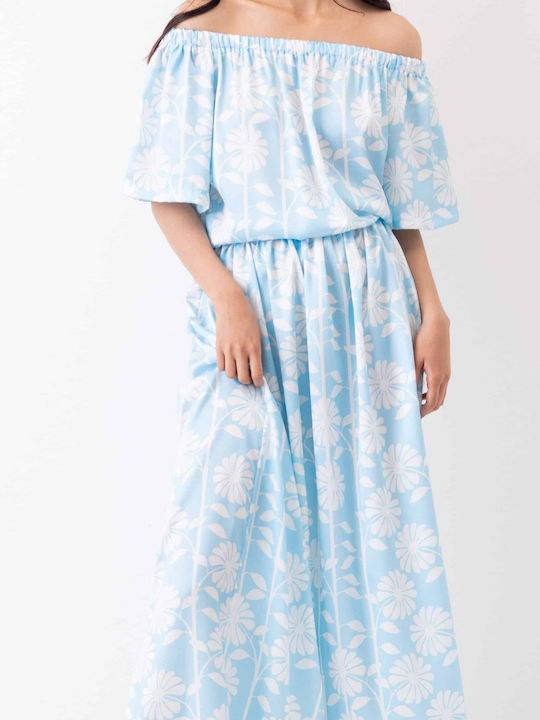 Make your image Summer Midi Dress Light Blue