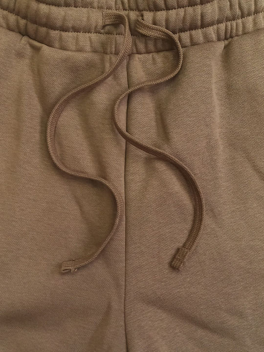 Puma Men's Fleece Sweatpants with Rubber Brown