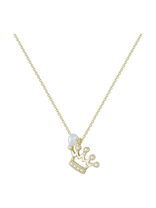 Kiriakos Gofas Charm mit Design Tiara aus Gold 14K mit Perlen
