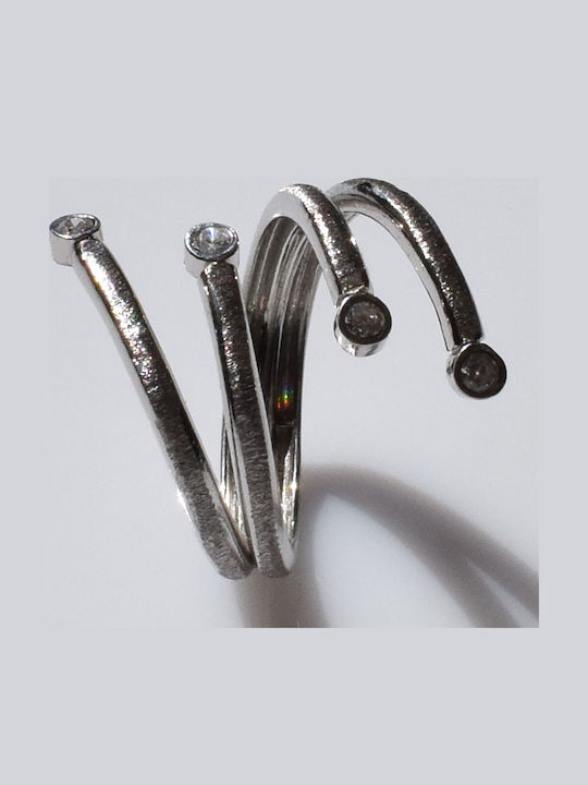 Bizoutaki Ring with Zircon made of Silver