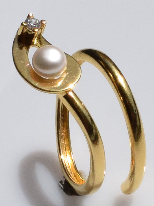 Bizoutaki Women's Silver Gold Plated Ring
