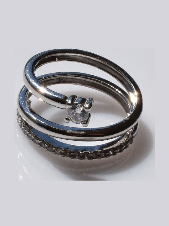 Bizoutaki Ring with Zircon made of Silver