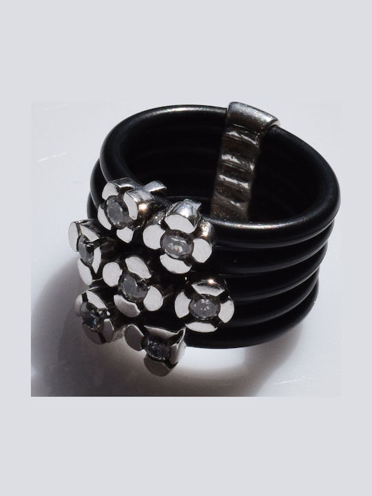 Bizoutaki Ring with Zircon made of Silver