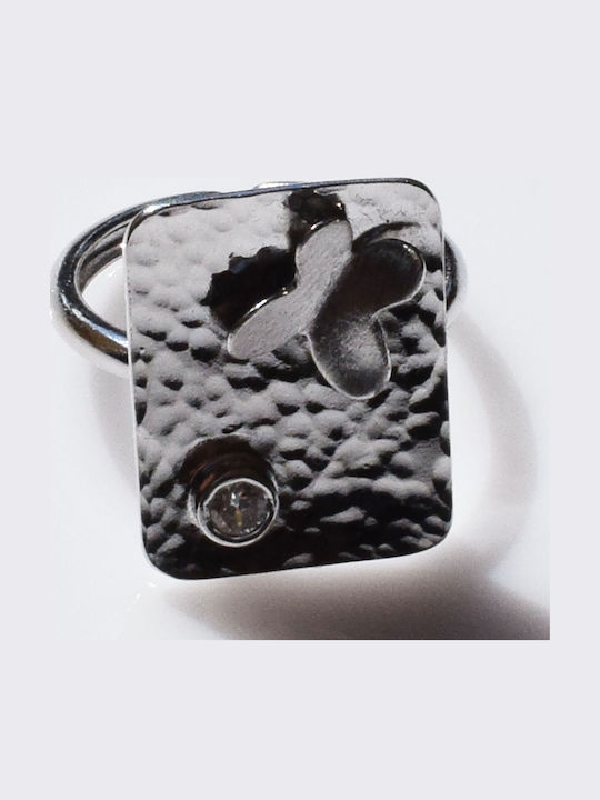 Bizoutaki Ring with Zircon made of Silver