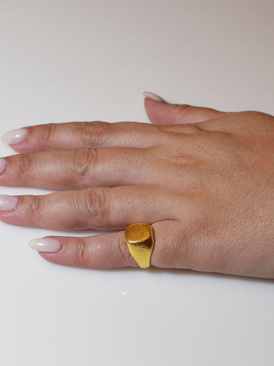 Bizoutaki Chevalier Ring made of Silver Gold Plated