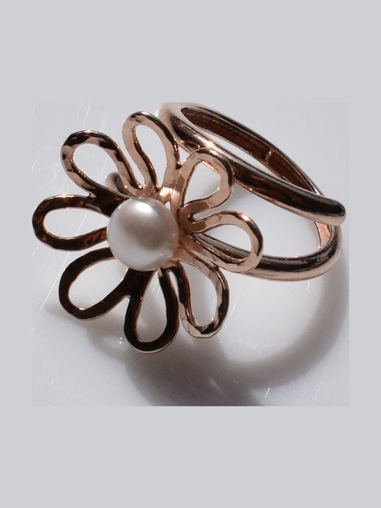Bizoutaki Ring with Pearls made of Silver Gold Plated