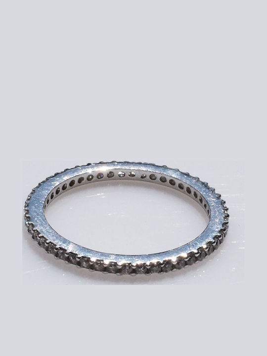 Bizoutaki Ring Small Wedding Band with Zircon made of Silver