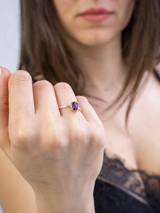 Kiriakos Gofas Ring with Stones made of Gold 14K