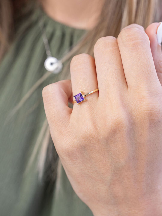 Kiriakos Gofas Ring with Stones made of Gold 14K