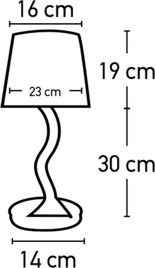 Inlight 3433 Πορτατίφ από Σχοινί για Ντουί E27 με Λευκό Καπέλο και Μαύρη Βάση