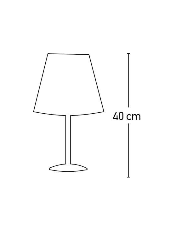 Inlight Metal Table Lamp for Socket E14 with White Shade and Silver Base