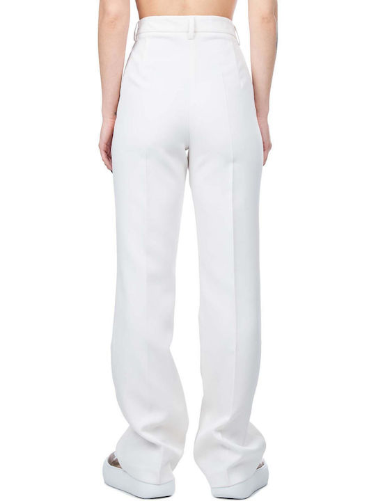 Vicolo Women's High-waisted Fabric Trousers White