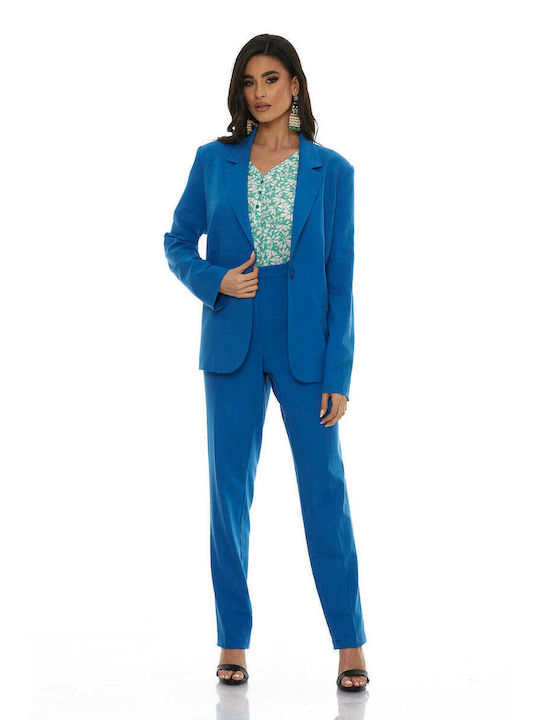 RichgirlBoudoir Damen Blau Anzug in Lockerer Passform