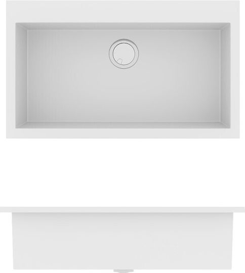 Sanitec Ultra Granite Drop-In Spüle aus Verbundgranulat B79xT50cm Grafite