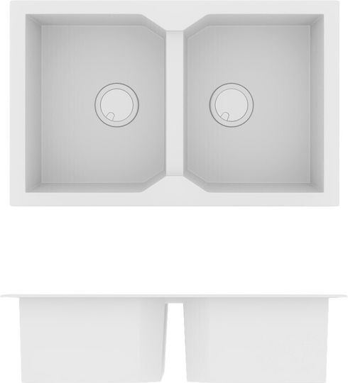 Sanitec Ultra Granite Drop-In Spüle aus Verbundgranulat B79xT50cm Ocra