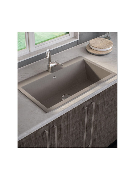 Sanitec Ultra Granite Ένθετος Νεροχύτης από Συνθετικό Γρανίτη Μ70xΠ50cm Pietra