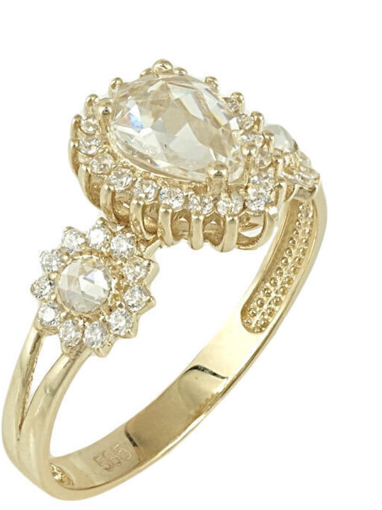 Kiriakos Gofas Set with Necklace , Earrings & Ring from Gold 14K with Stones