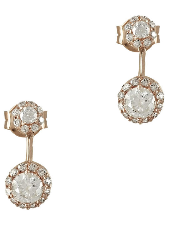 Kiriakos Gofas Set with Necklace , Earrings & Ring from Rose Gold with Stones