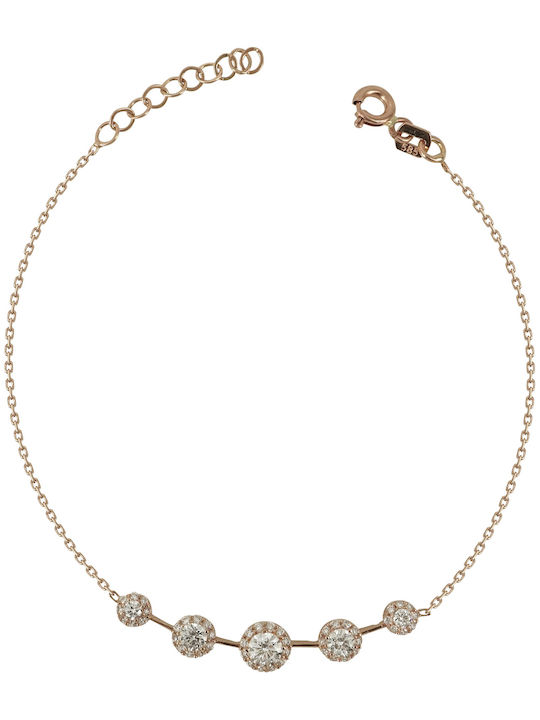 Kiriakos Gofas Set with Necklace , Earrings & Ring from Rose Gold with Stones