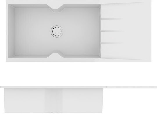 Sanitec Ultra Granite Drop-In Chiuvetă din Granit Sintetic L116xW50cm Ocra