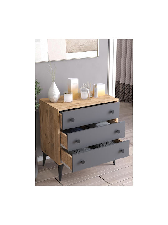 Amari Wooden Chest of Drawers with 3 Drawers 72x43x79cm