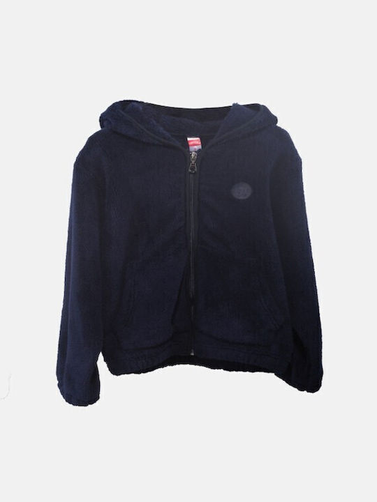 Παιδική Ζακέτα Fleece με Κουκούλα Μαύρη
