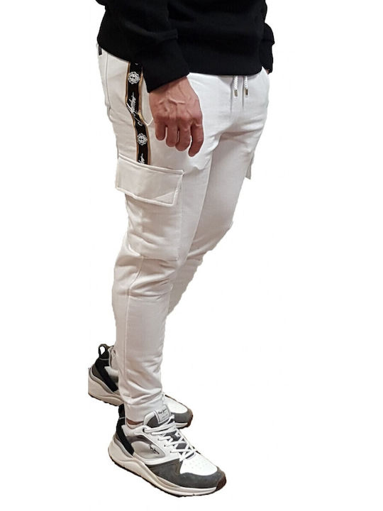 Pantaloni de trening cu Elastic Alb