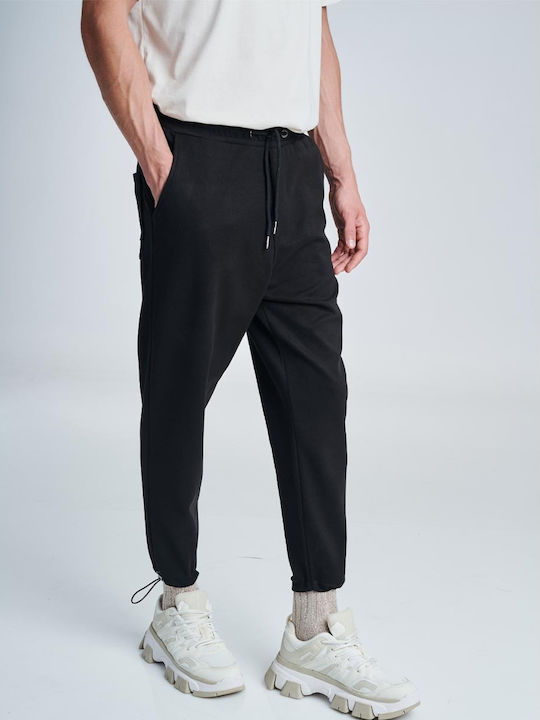 P/Coc Men's Sweatpants with Rubber Black P-_BK_