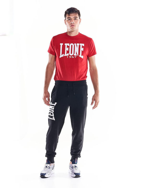 Leone 1947 Men's Fleece Sweatpants with Rubber Black