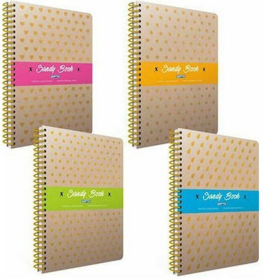 Gipta Sandy Notebook Spiral 80 Sheets A6 Ruled (Μiscellaneous colours)