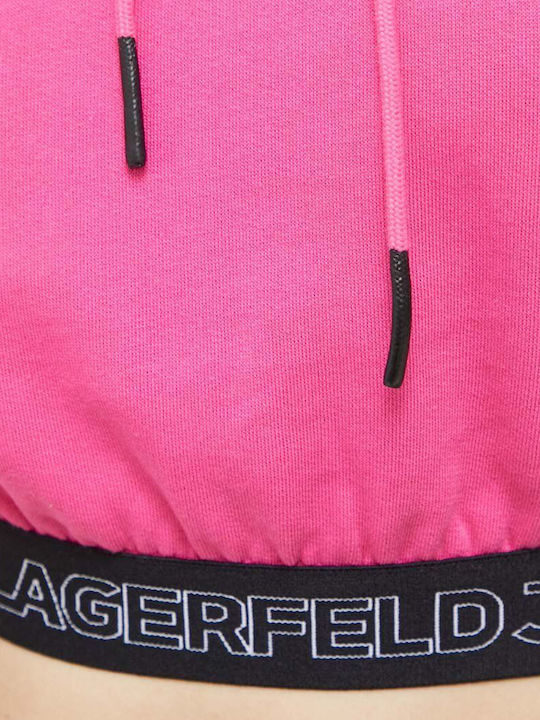 Cropped Women's Sweatshirt Hooded Pink