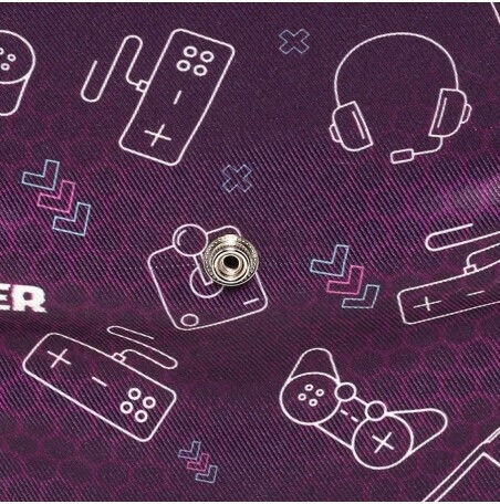 The Lunch Bags Kids Gamer School Insulated Shoulderbag Lunch Box 5L Purple 21x16x24cm