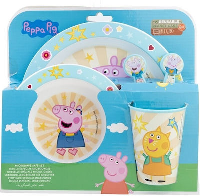 Stor Feeding Set Peppa Pig made of Plastic Multicolour 5pcs