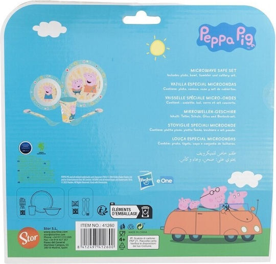 Stor Feeding Set Peppa Pig made of Plastic Multicolour 5pcs