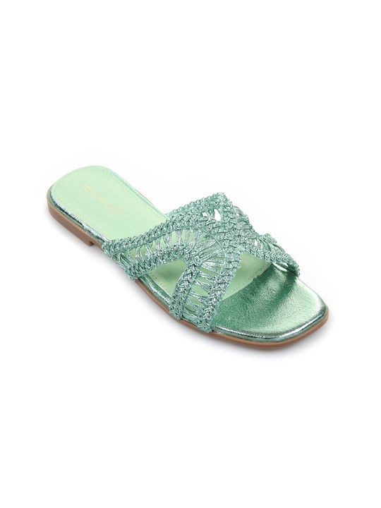 Fshoes Women's Flat Sandals in Green Color