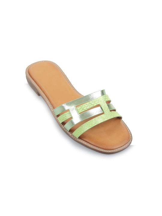 Fshoes Women's Flat Sandals in Green Color