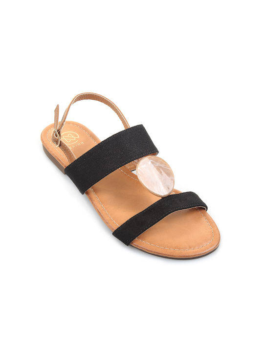 Fshoes Women's Flat Sandals in Black Color