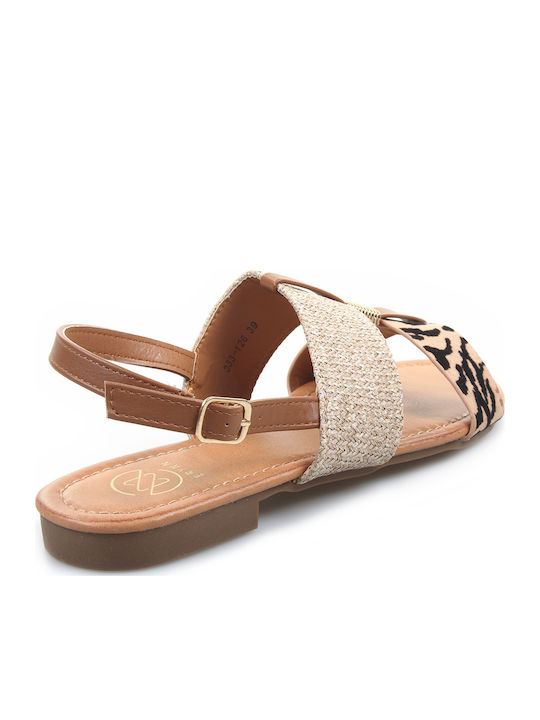 Women's Flat Sandals in Gold Color