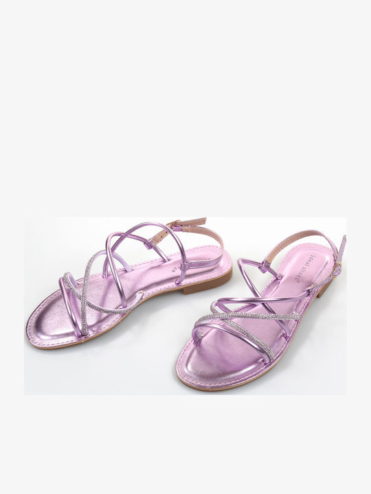 Flache Sandalen für Damen in Lila Farbe