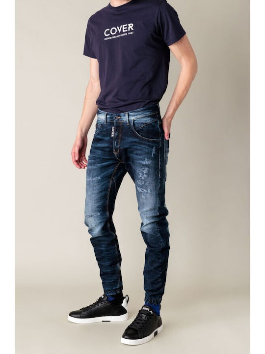 Cover Jeans Pantaloni de Bărbați din Jean în Croială Largă Albastru marin