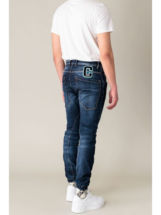 Herren Jeanshose Elastisch mit Loose Passform Marineblau