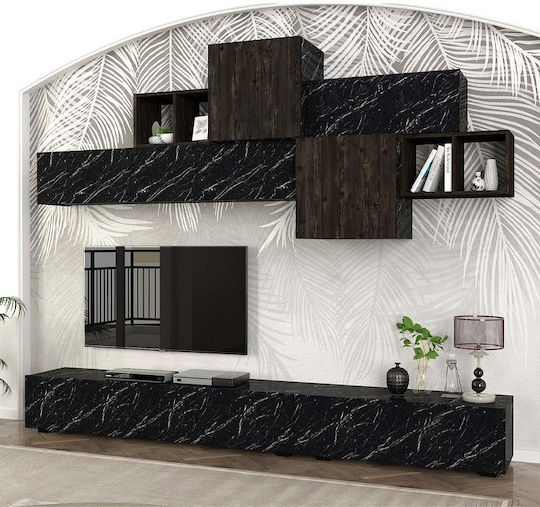 Wohnzimmer TV-Einheit Tromen Schwarz L260xB40xH33cm