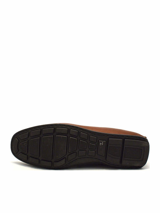 Men's Leather Boat Shoes Cognac