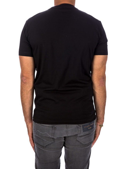 Dsquared2 T-shirt Bărbătesc cu Mânecă Scurtă Negru